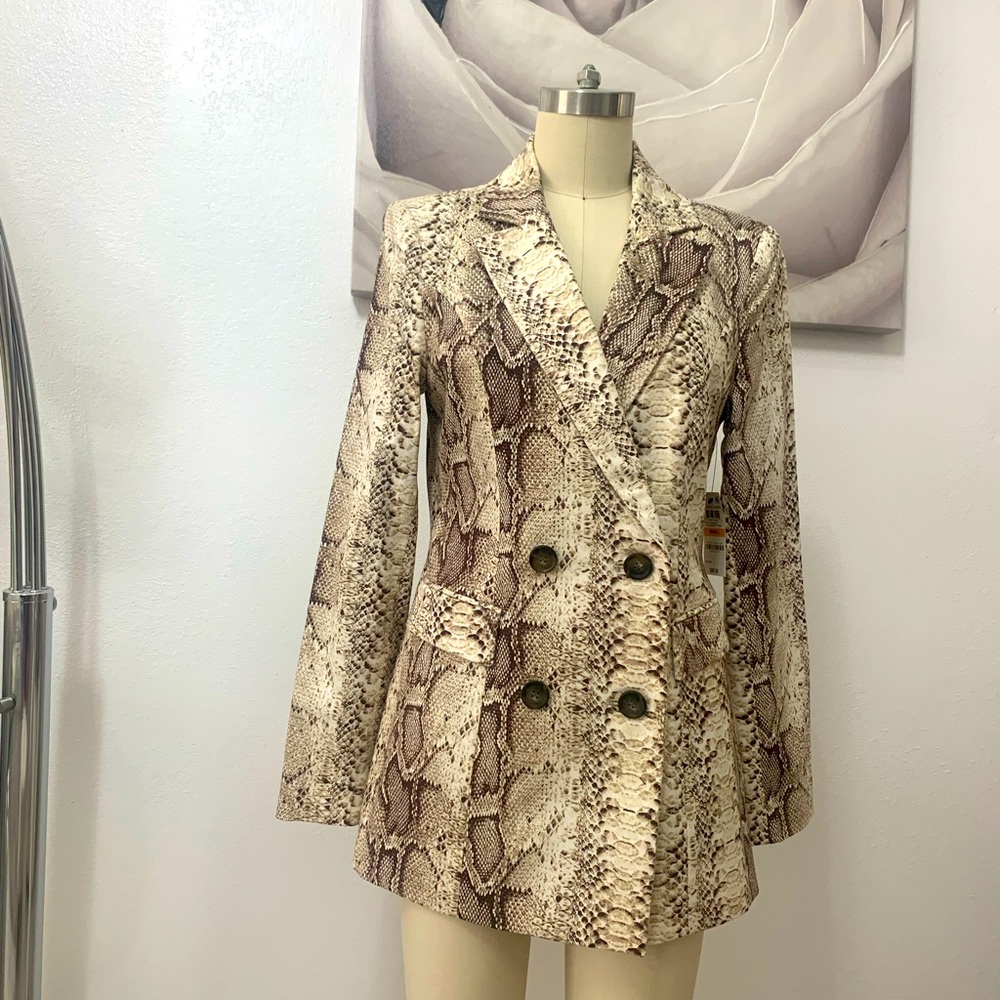 Bar ||| Snake Python print Double - Breasted Blazer NWT